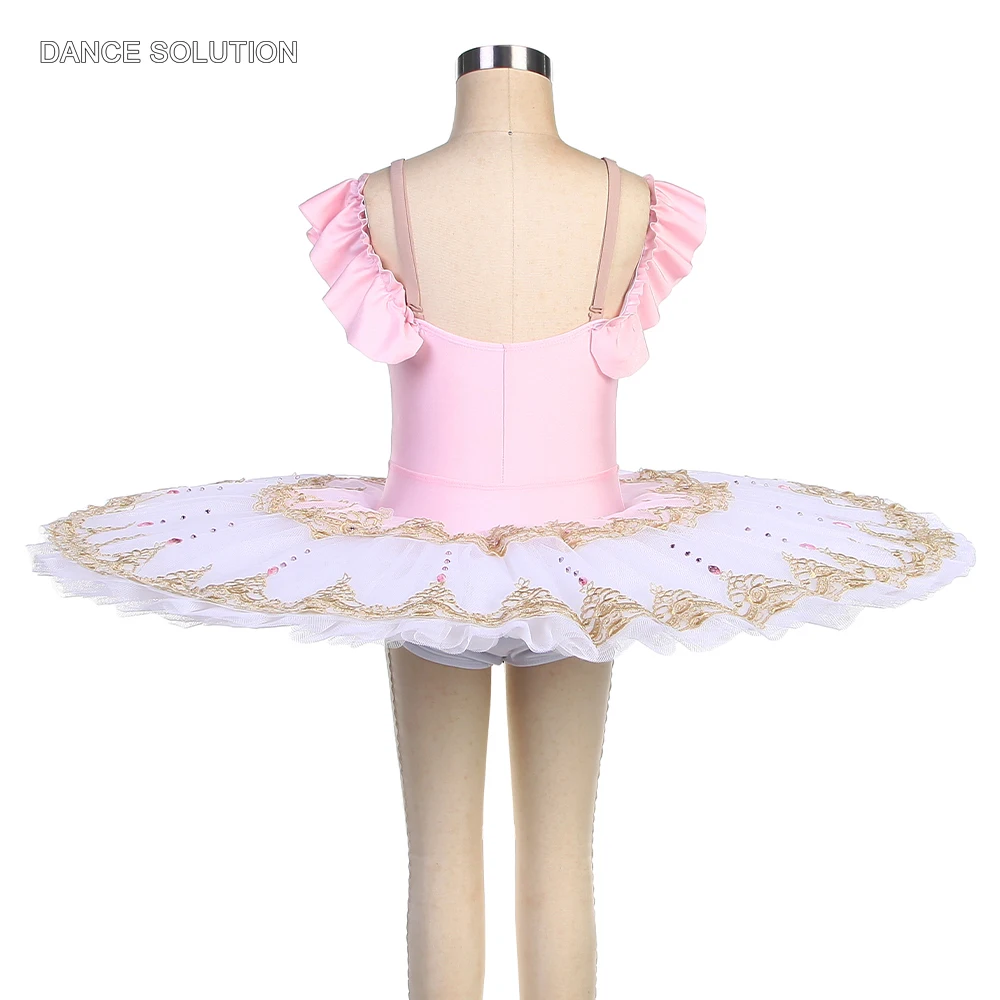 Children's New Ballet Tutu Skirt Gold Appliques Decorated Ballet Performance Costume Ballet Outfit for Women & Girls BLL541