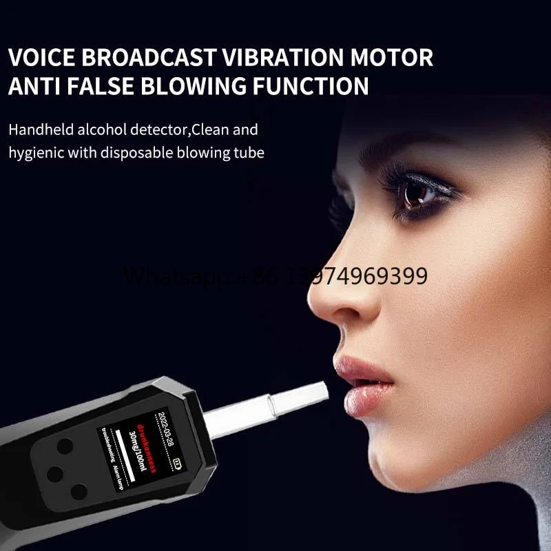 Custom Logo USB Rechargeable Sensor Breathalyzer ABS Housing Portable Drunk Meter Promotional Gifts Bar Alcohol Tester