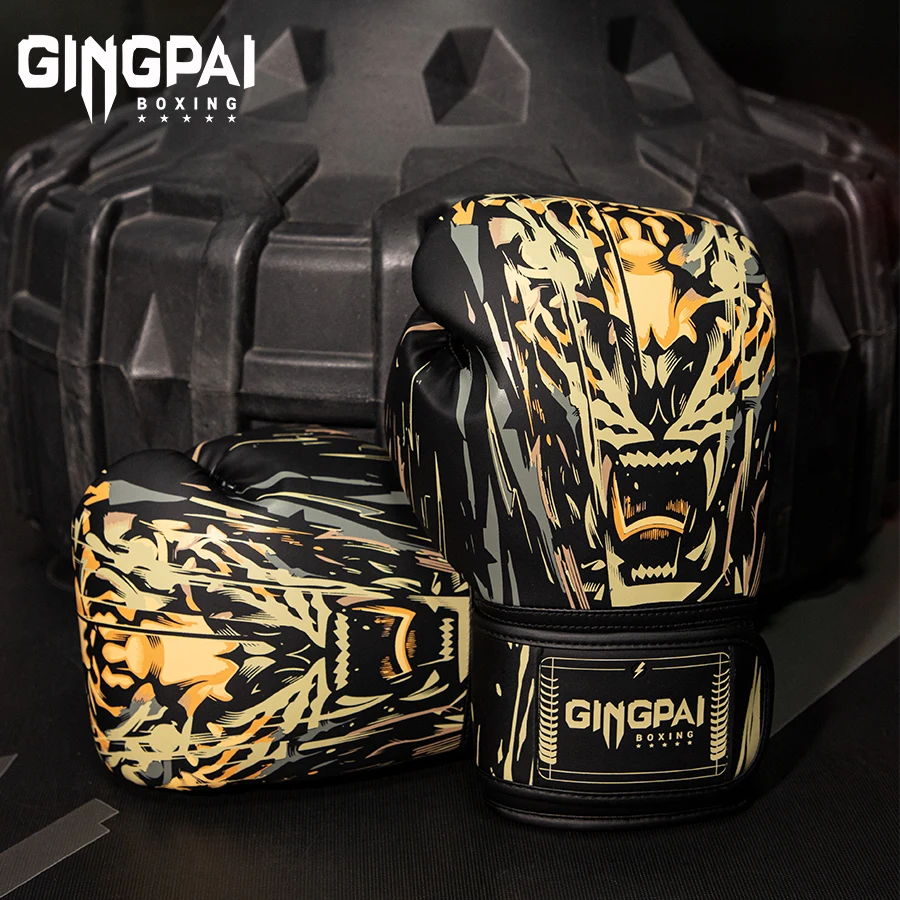 GINGPAI Professional Boxing Gloves Adult Men Women Adolescent Muay Thai MMA Gloves Youth Gloves Sports Equipment Boxe De Luva