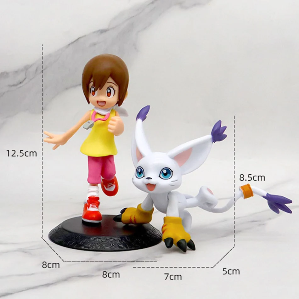 Anime Digimon Adventure Figure Yagami Taichi Ishida Yamato Yagami Hikari Takaishi Takeru Action Model PVC Decorations Toys Gifts