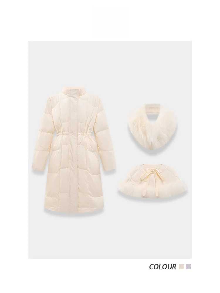 

Warm Stand Collar 90 down Jaet Ladies First Winter New Sle Coat with oulder awl Fur Collar Casual Loose Fit Women's P...