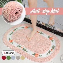 Pastoral Style Carpet Floor Mat Non-slip Microfiber Bathroom Rug Home Entrance Door Mat Doormat Bedside Rug Soft Bath Carpet