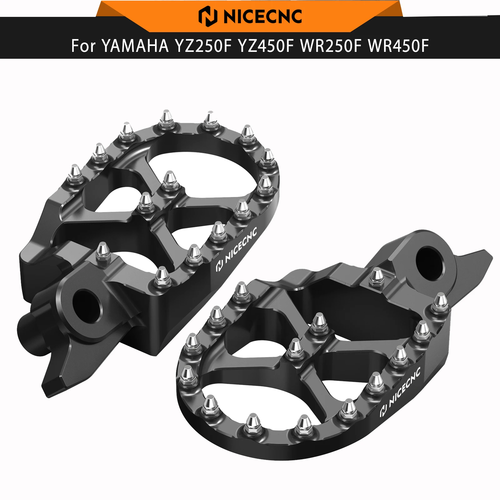 NICECNC Forged Foot Pegs Footrest For Yamaha YZ250F 2024-2026 YZ450F 2023-2026 WR450F 2024 -2025 YZ450FX 2024-2026 Black Blue