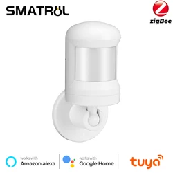 SMATRUL-Sensor inteligente de cuerpo humano Tuya ZigBee PIR, minidetector de movimiento inalámbrico, alarma de seguridad para puerta, para Alexa, Google Home Gateway