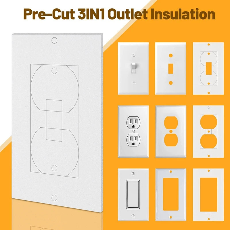 Hot 20Pcs Wall Insulation Outlet Insulators Sealers,Electrical Outlet Insulation Pads For Wall, Light, Switch Socket