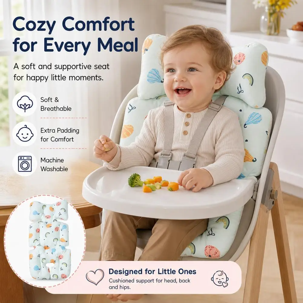 Soft Baby Stroller Seat Cushion Pad for Car Puchair Liner Mat Cotton Breathable Cart Mattress Infant Newborn Pram Accessories