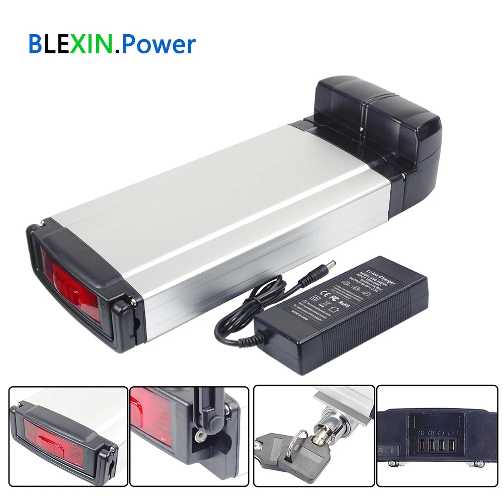 

24V 15Ah Rear Rack Electric Bicycle Replacement Battery 48V 36V 10.4Ah 12Ah Foldable Electric Bike Ebike Battery Pack 250W