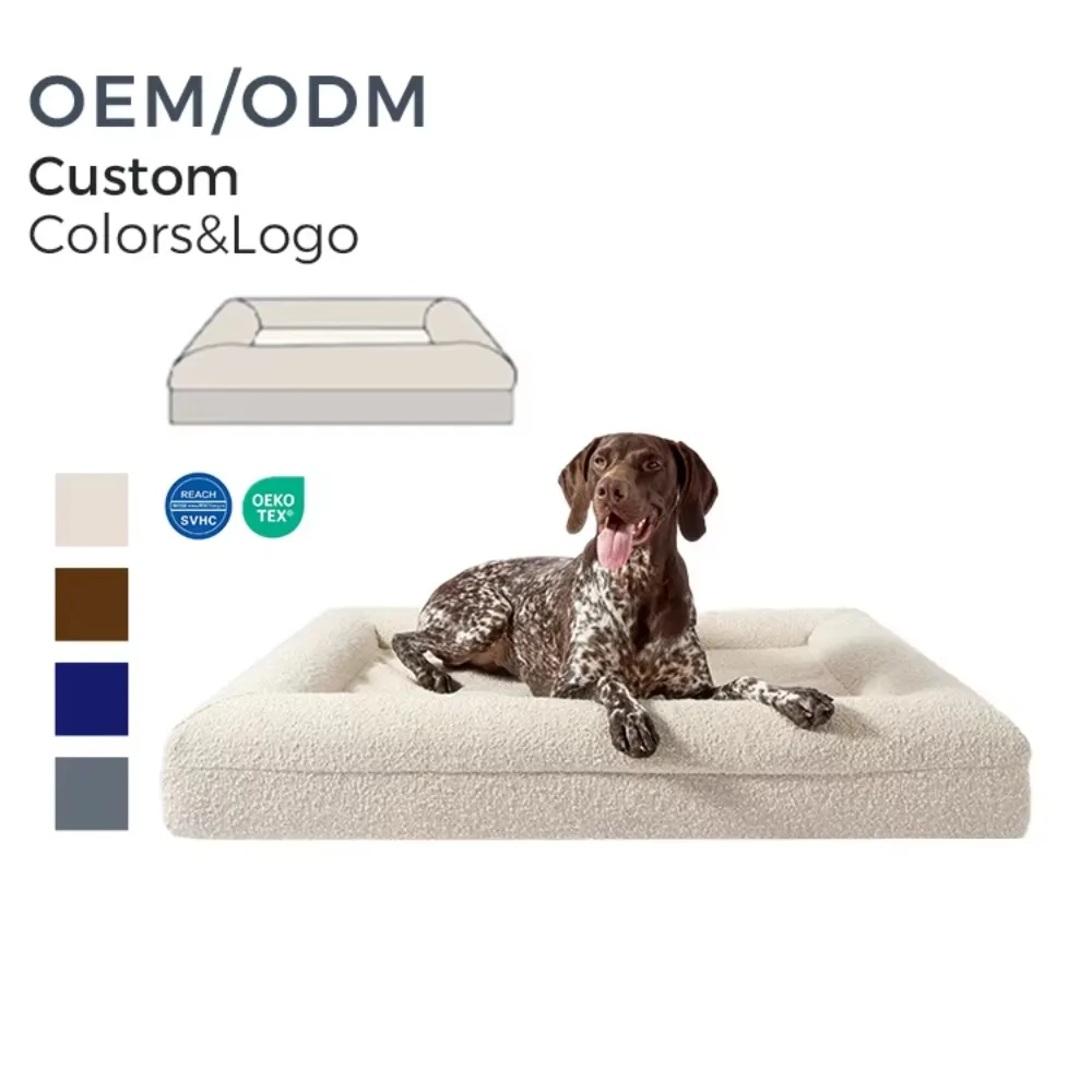 

Hot Selling Eco-friendly Orthopedic Dog Bed Extra Large Luxury Boucle Dog Bed with Removable Washable Cover