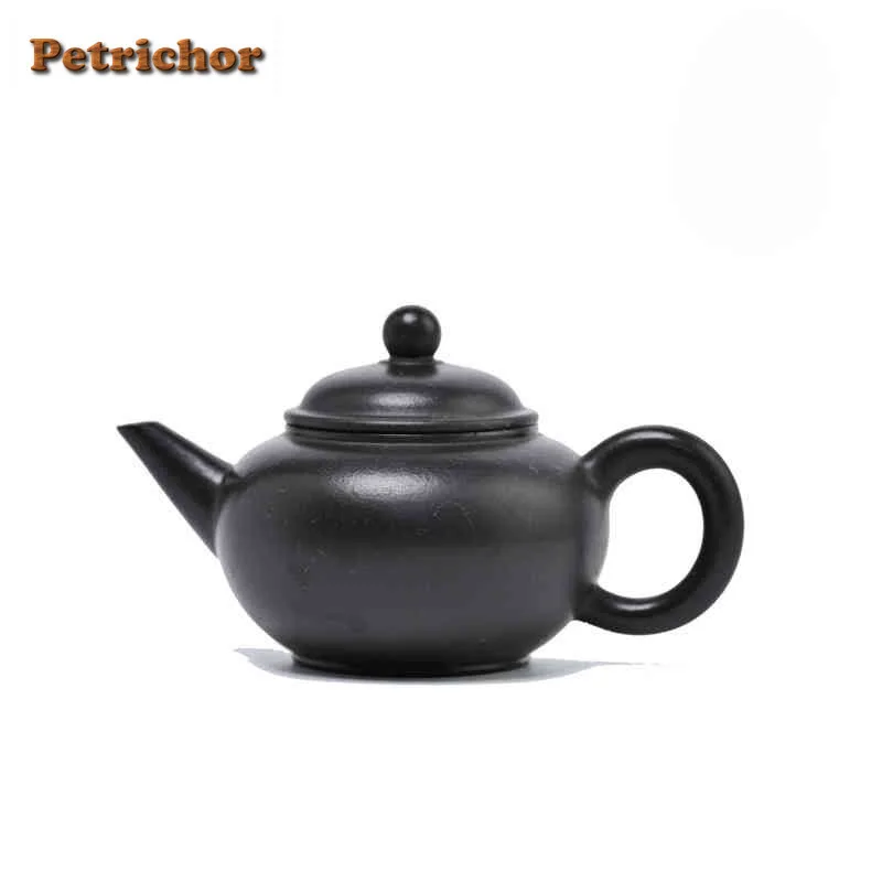 

100 мл высококачественные чайники из фиолетовой глины Исин, черный горшок ручной работы, чайник из необработанной руды, грязевой чайник Zhu с заварочным устройством, коллекция чайных сервизов Zisha