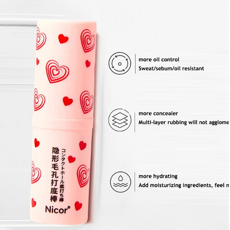 Invisible Pore Primer Stick Pore Eraser Waterproof Face Primer Makeup Base Oil-control Smooth Fine Lines Isolation Makeup Primer