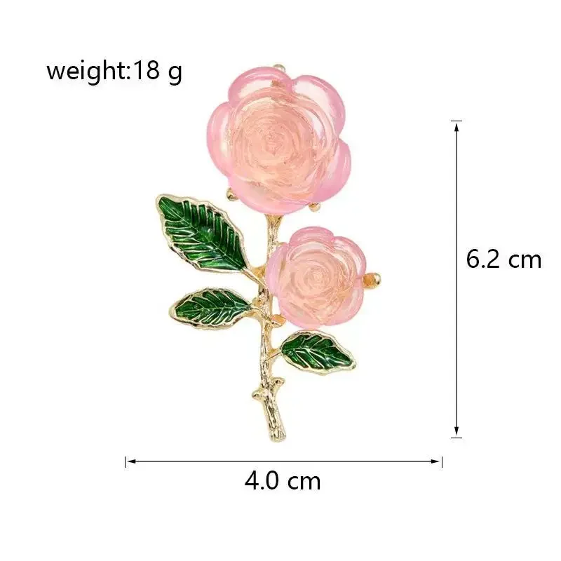 Luxury Rose Flower Brooches For Women Fashion Enamel Pins Elegant Clothing Accessories