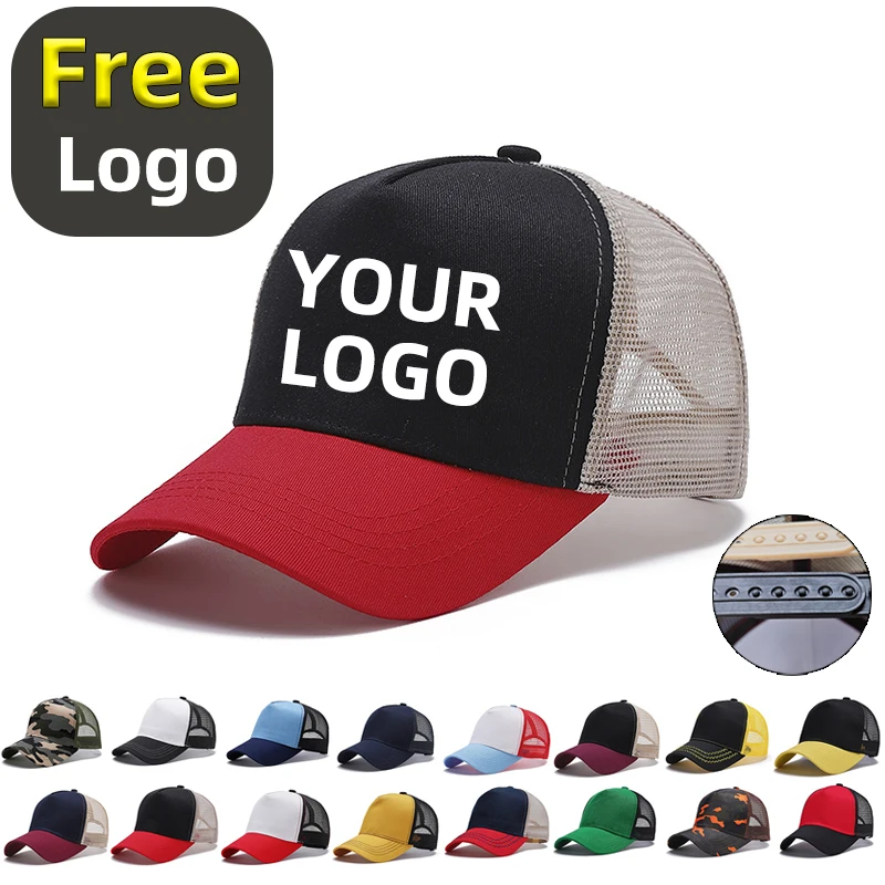 

Personalization New Fashion Summer Male Cap Custom Free Printing Embroider Logo Women's Baseball Mesh Caps For Men Trucker Hats