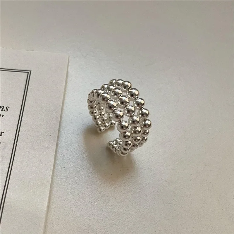 Three Layers Dots Adjustable Open Finger Rings For Women Girl Korean Fashion New Year Jewelry Gift Party Birthday Anillos Mujer