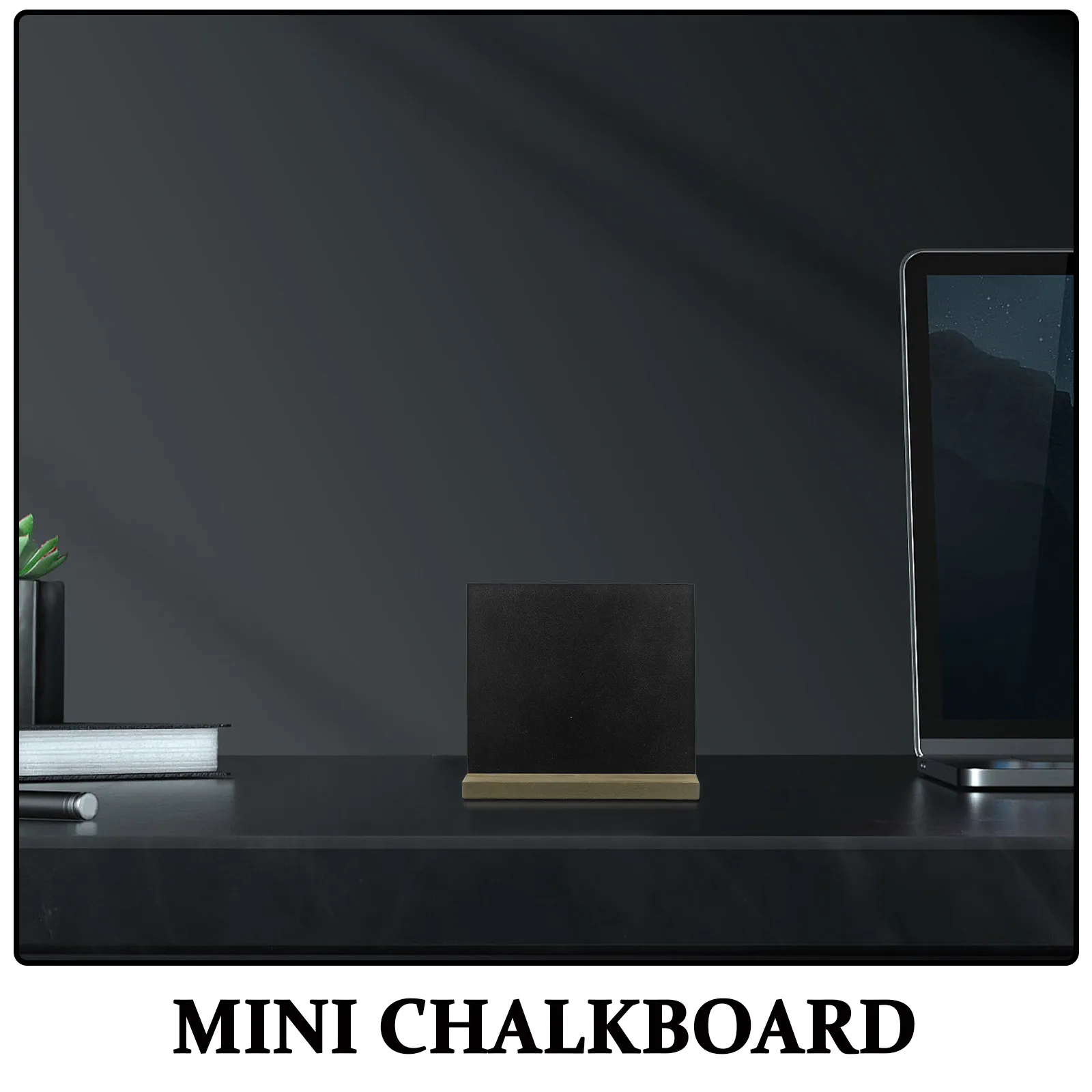 2Pcs Vintage Small Blackboard Ornament Wooden Message Board for Desk Cabinet Wall Decor Chalkboard Sign Mini Erasable Notice