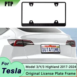 For Tesla Model 3 Highland 2024 Car Rear License Plate Frame Holder Bracket Origina Mode Y Modification Exterior Car Accessories