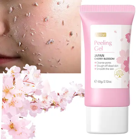 Sakura visage nettoyage en profondeur Gel exfoliant soins de la peau blanchissant hydratant réparation gommage du visage soins de la peau 60g
