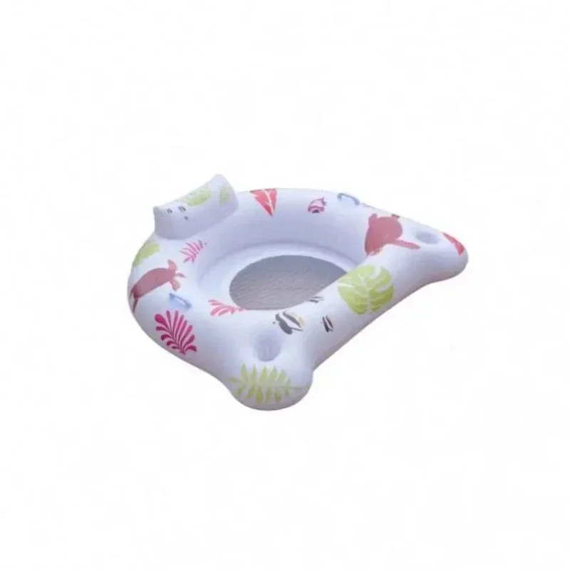 Water inflatable luminous u-seat adult swimming pool luminous lounge chair light with seat ring floating row