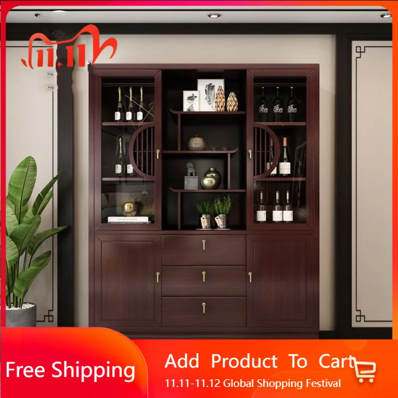 

Black Shelves Bar Cabinet Living Room Mobile Display Wall Wine Cabinet Wood Standing Shop Corner Tequila Repisa Trendy Furniture