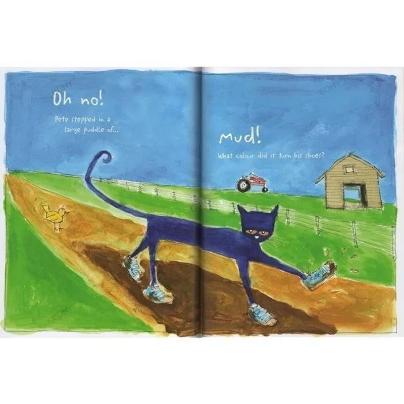 Pete The Cat kocham moje białe buty angielski książka obrazkowa dzieci wczesna edukacja szkoła podstawowa oświecenie czytanie przed snem