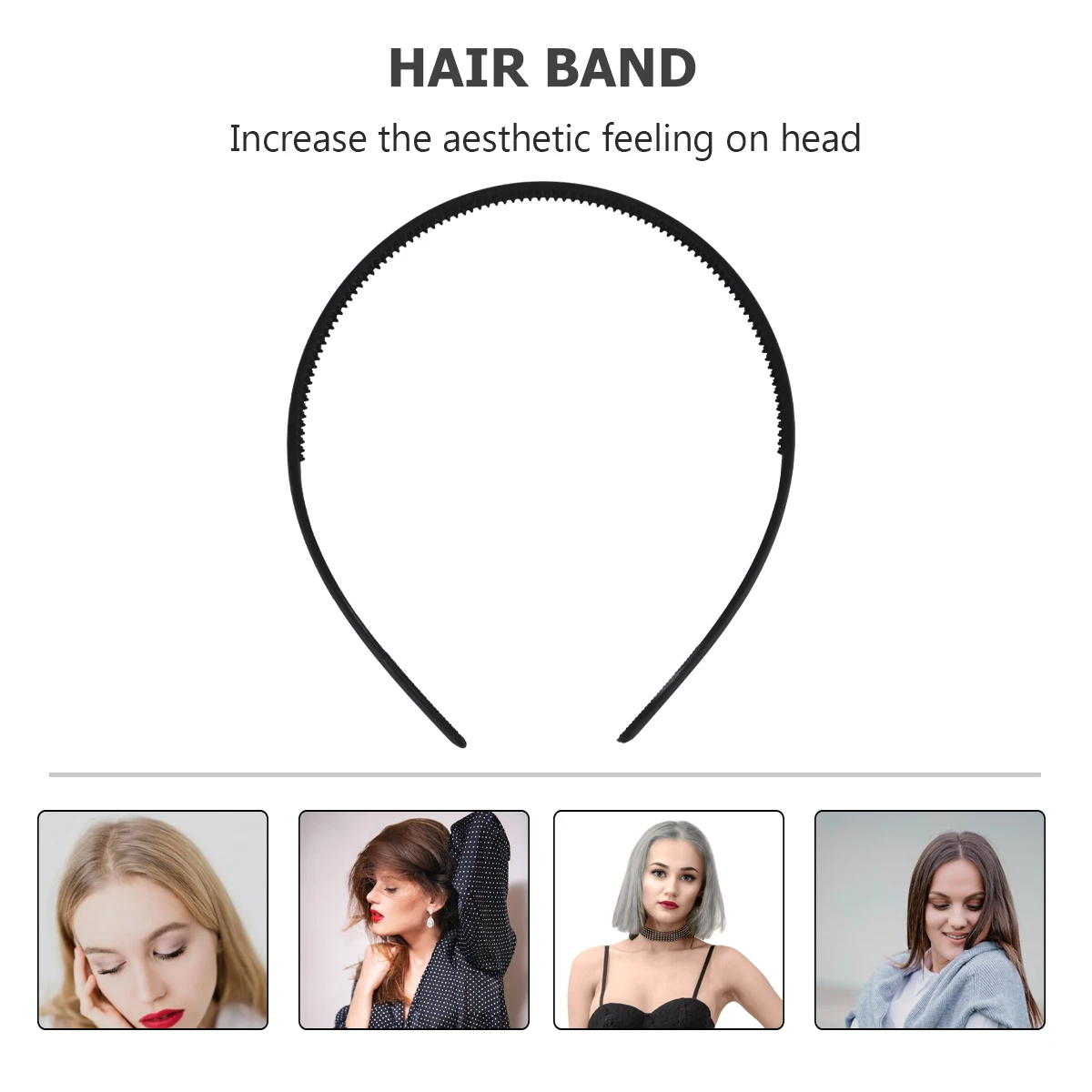 

4pcs Non-Slip Hoop Simple Plastic Headbands Teeth Design Lightweight Hair Accessories Hard Headdress For Women Girls Face Wash
