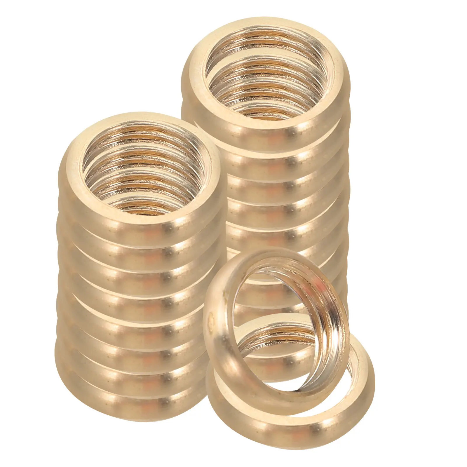 20Pcs Brass Washers M10 Internal Thread Solid Brass Round Lock Nuts for Lamp Repair Parts Lighting Fixture Fasteners DIY