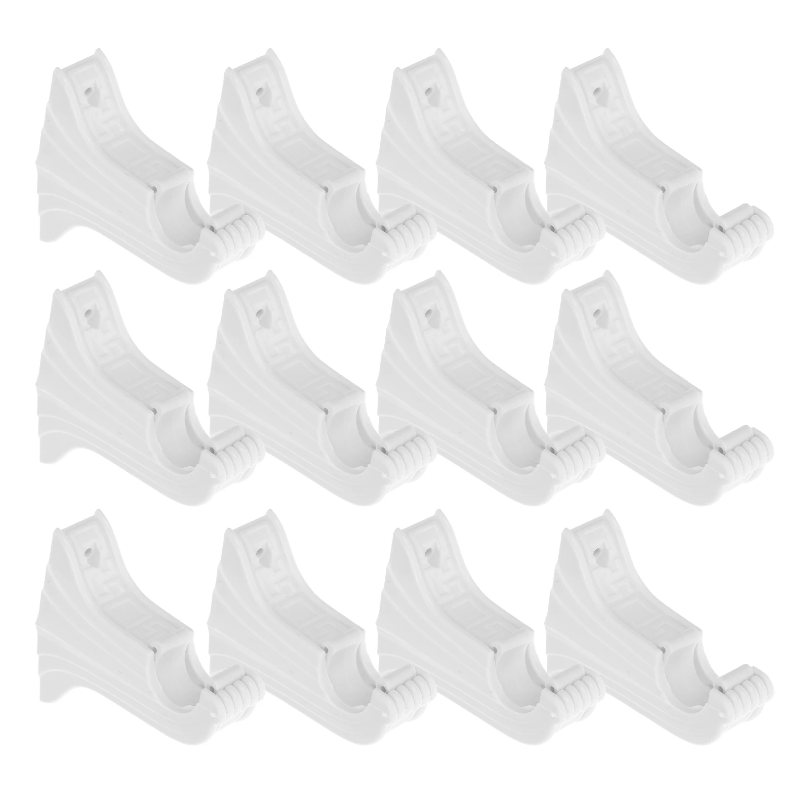 

12pcs Plastic Curtain Rod Support Brackets Wall Mounted Window Pole Holder 26-28Mm Rod Classic Home Interior Stable