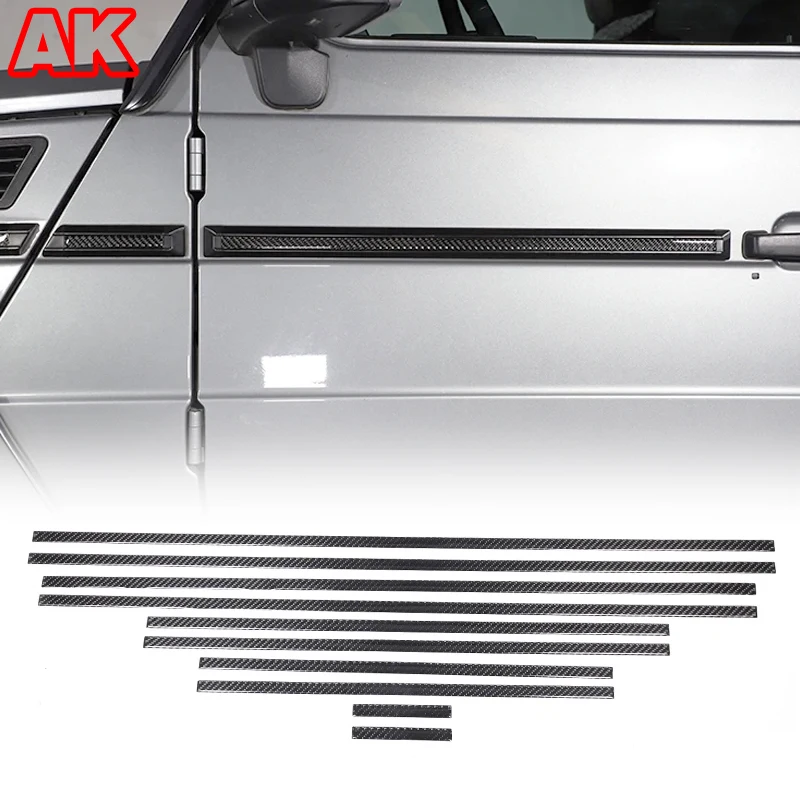 For Mercedes-Benz G Class W463 2007-2018 Soft Carbon Fiber Car Door Side Decorative Strip Decoration Sticker Car Accessories