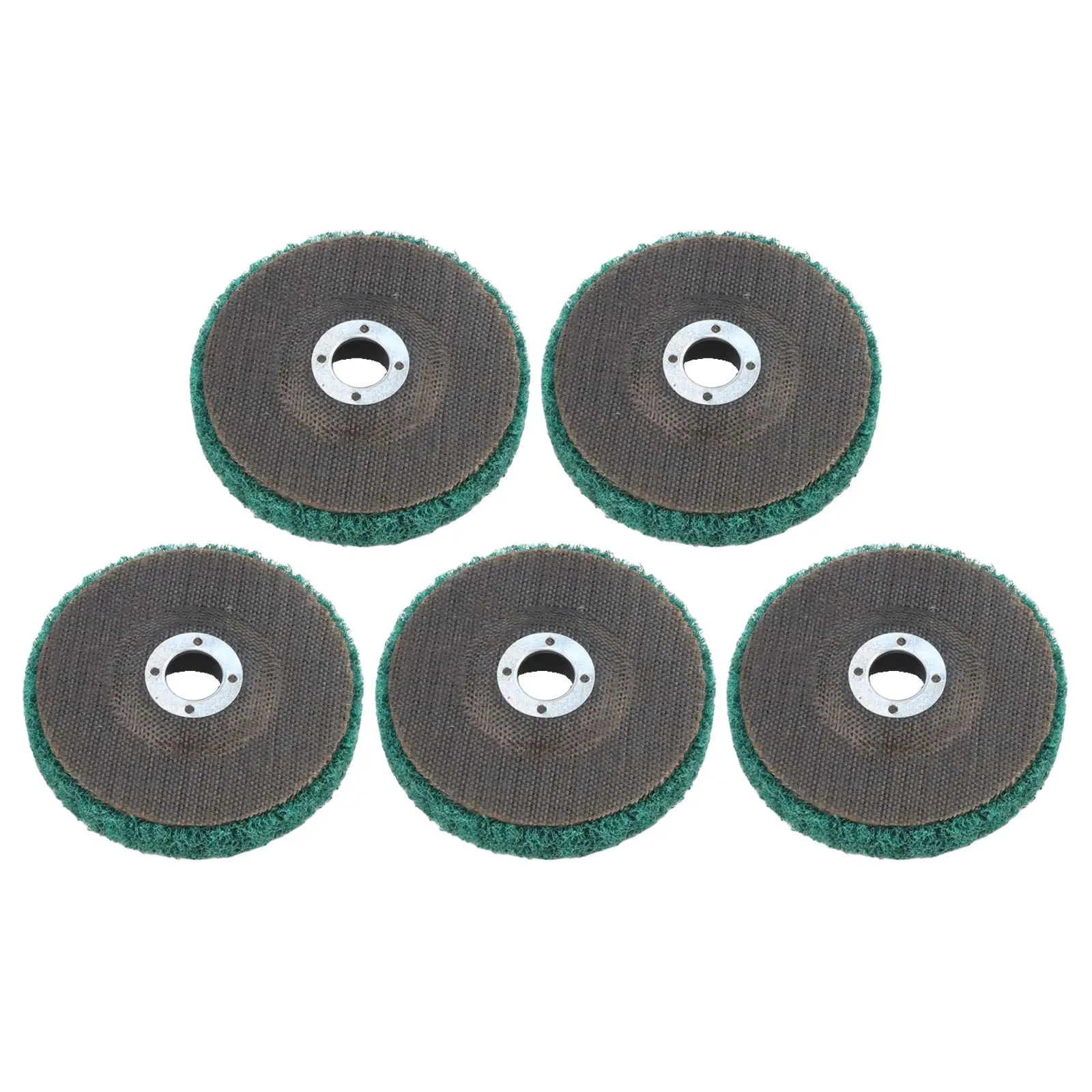 

4in Buffing Wheel 5PC Set Nylon Abrasive Flap Discs for Angle Grinder Perfect for Cleaning and Polishing Metals