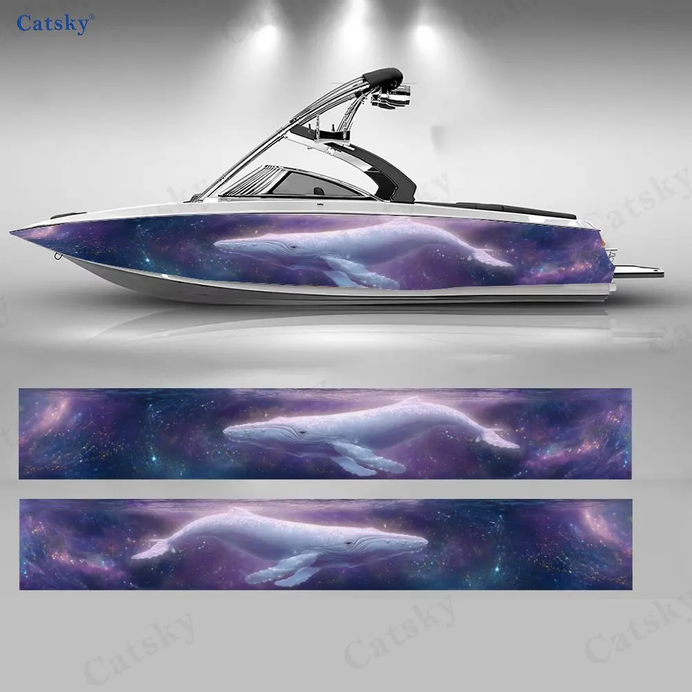 

Dreamy Aurora Whale Boat Stickers, PVC Waterproof Durable Vinyl Wrap Decals for Fishing Boats, Durable and Stylish Design