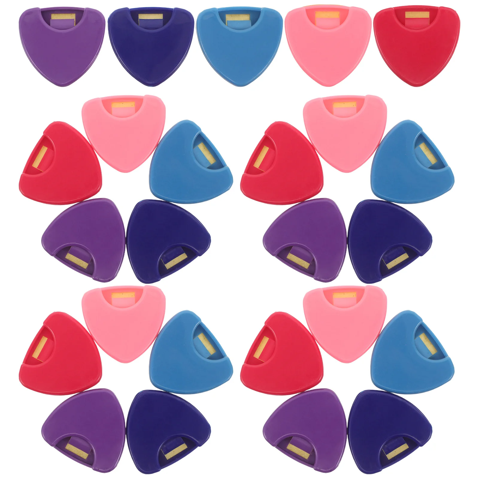 25Pcs Guitar Pick Storage Container Triangular Mini Portable Organizer for Bass Acoustic Electric Ukulele Holder