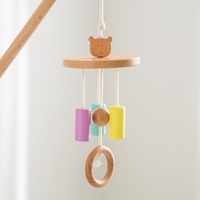 Baby Wooden Montessori Toys Mobile Crib Bed Bell Musical Rattle Hanging Toys Colorful Kids Color Cognitive Visual Sensory Toys