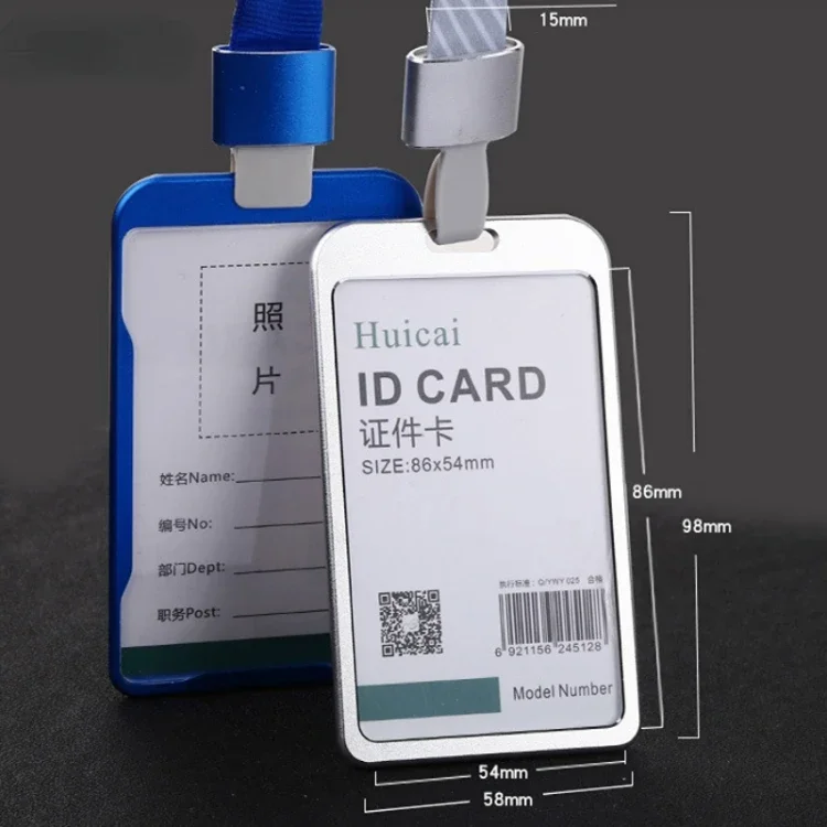 Porte-cartes de travail en alliage d'aluminium avec UL, couverture de carte d'identité de nom d'employé, badge de certificat de travail en métal, 1PC