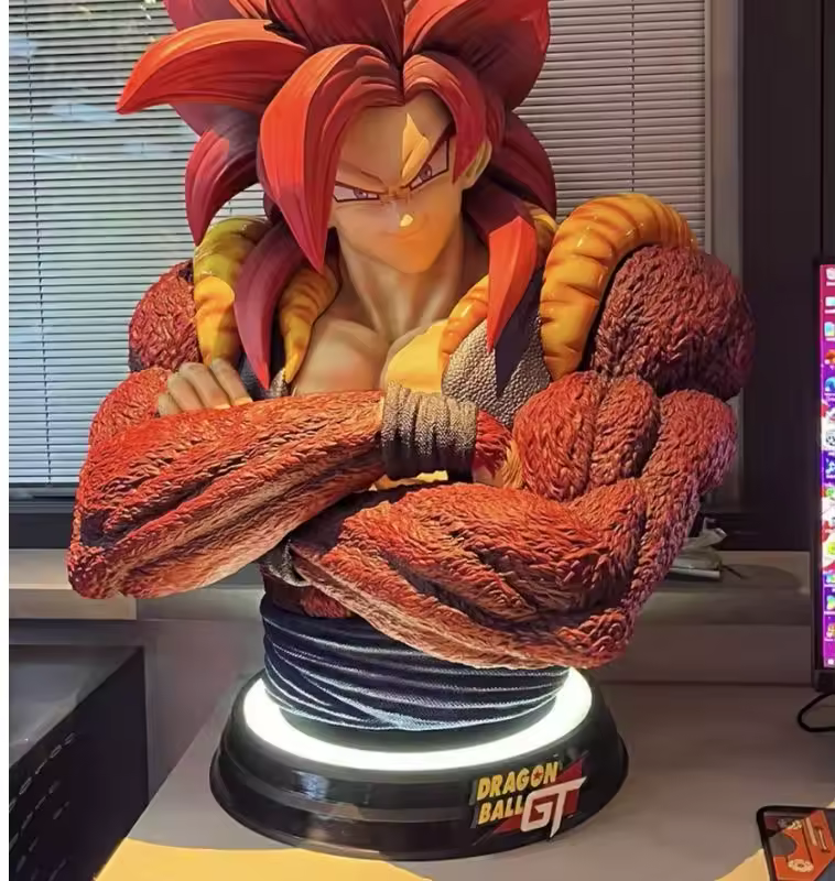 Life size Dragon ball Red Head Goku Bust Anime Figure Outdoor Decoration Good Quality Dragon Balls Goku Bust Statue