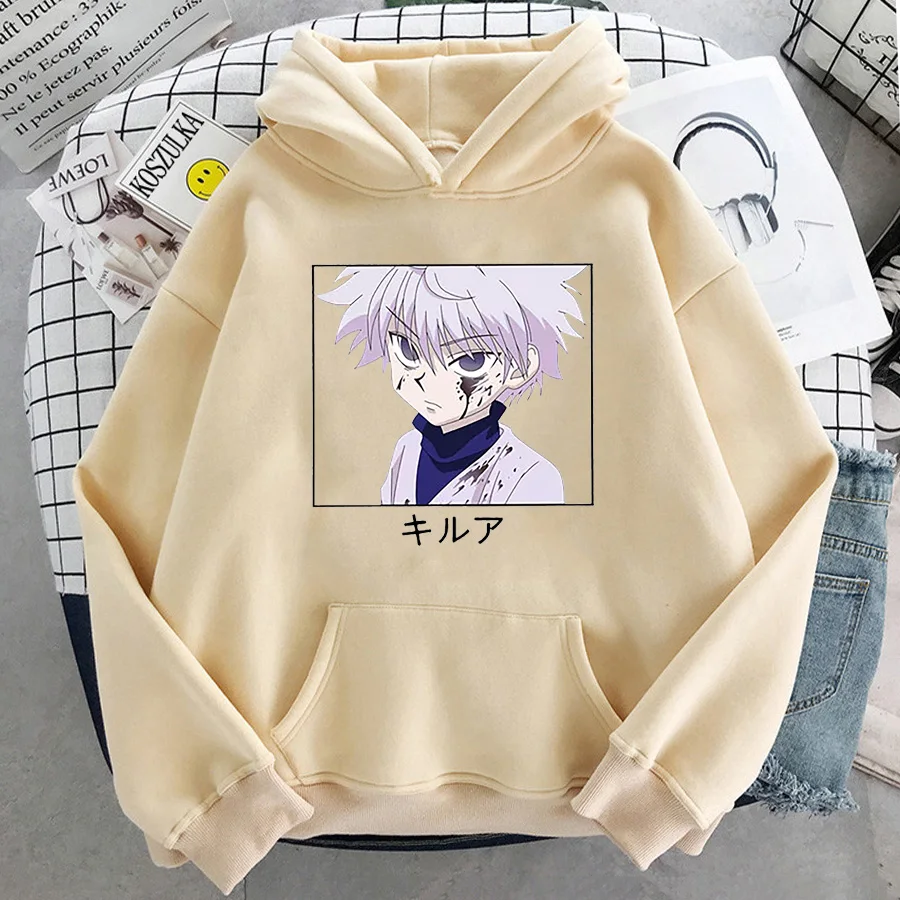 Japón Anime Hunter X Hunter Killua hombres mujeres sudaderas con capucha anime Harajuku de talla grande sudadera con capucha Casua lunisex Sudadera con capucha