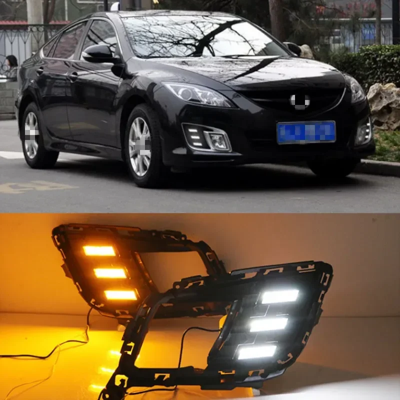 2pcs LED DRL Daytime Running Light Daylight headlight fog lamp cover car-Styling for Mazda 6 Mazda6 2008 2009 2010