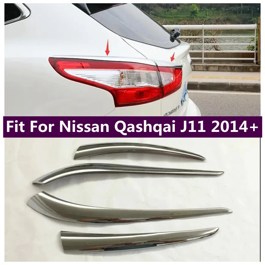 

Car Accessories Rear Tail Lamps Lights Eyebrow Eyelid Decor Cover Sticker Trim For Nissan Qashqai J11 2014 2015 2016 ABS Chrome