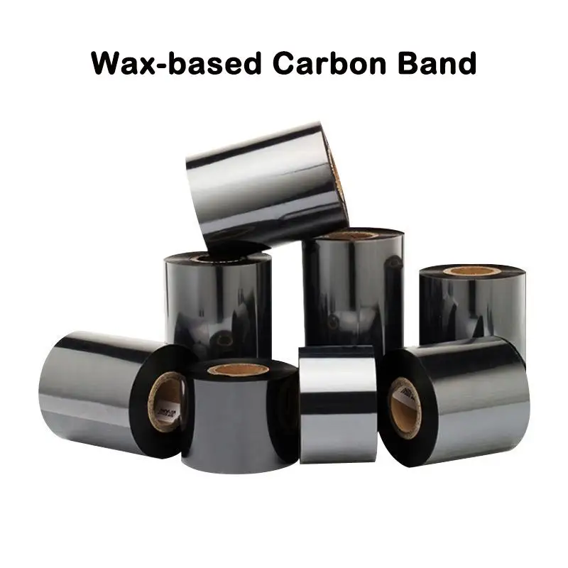Wax-based Carbon Band Width50mm/60mm/70mm/80mm/90mm/100mm/110mm Length300m Wax Label Ribbon for Thermal Transfer Printer