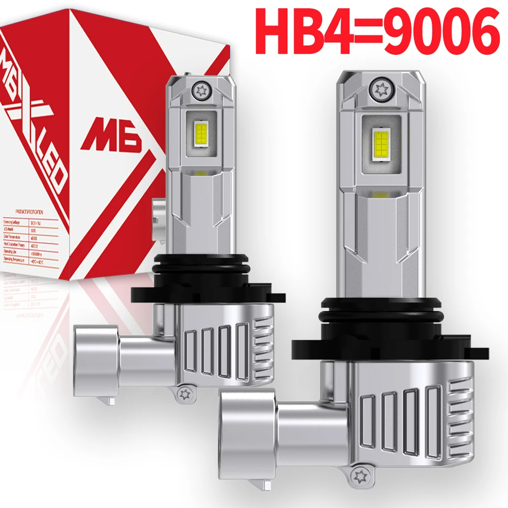 

2 шт. HB4 9006 P22d Светодиодная фара Canbus 12 В DRL Автомобильный мощный свет Автомобильная турбо-диодная лампа Белая противотуманная фара для мотоцикла без адаптера