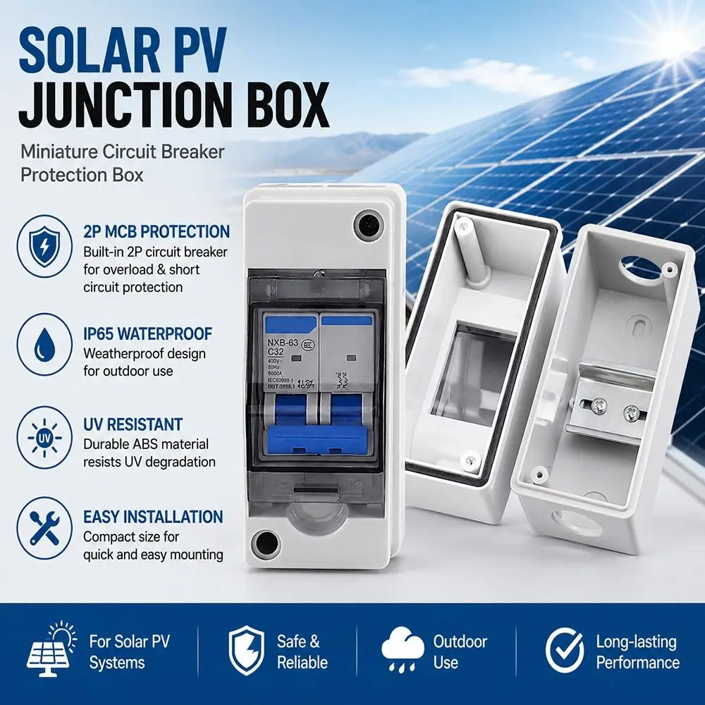 1Pcs HT-2 Waterproof Distribution Box IP65 Waterproof 2 Way Breaker Box DIN Rail Accessory Flame Retardant Air Switch Box