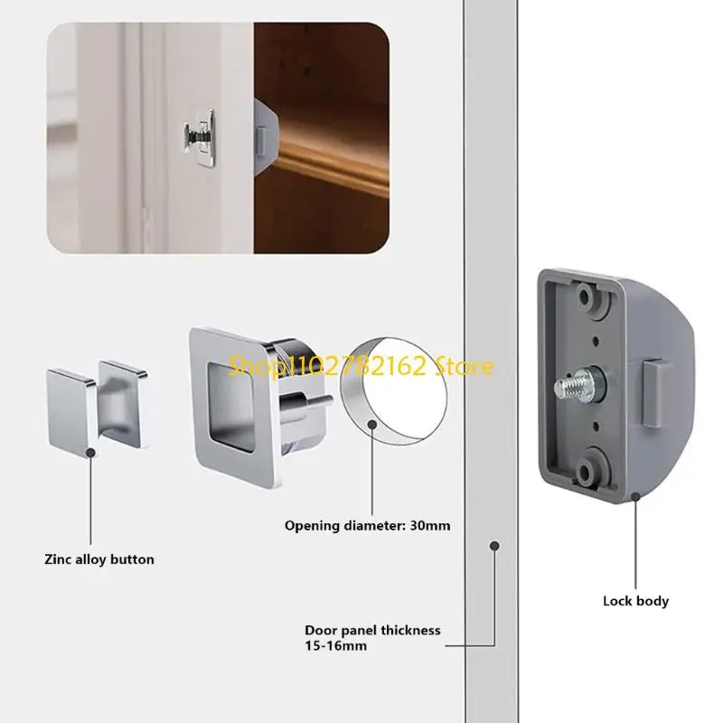 

547B 5Pcs Keyless Metal Press Lock for Campers Trailer Marine Cabinets Quiet Operation
