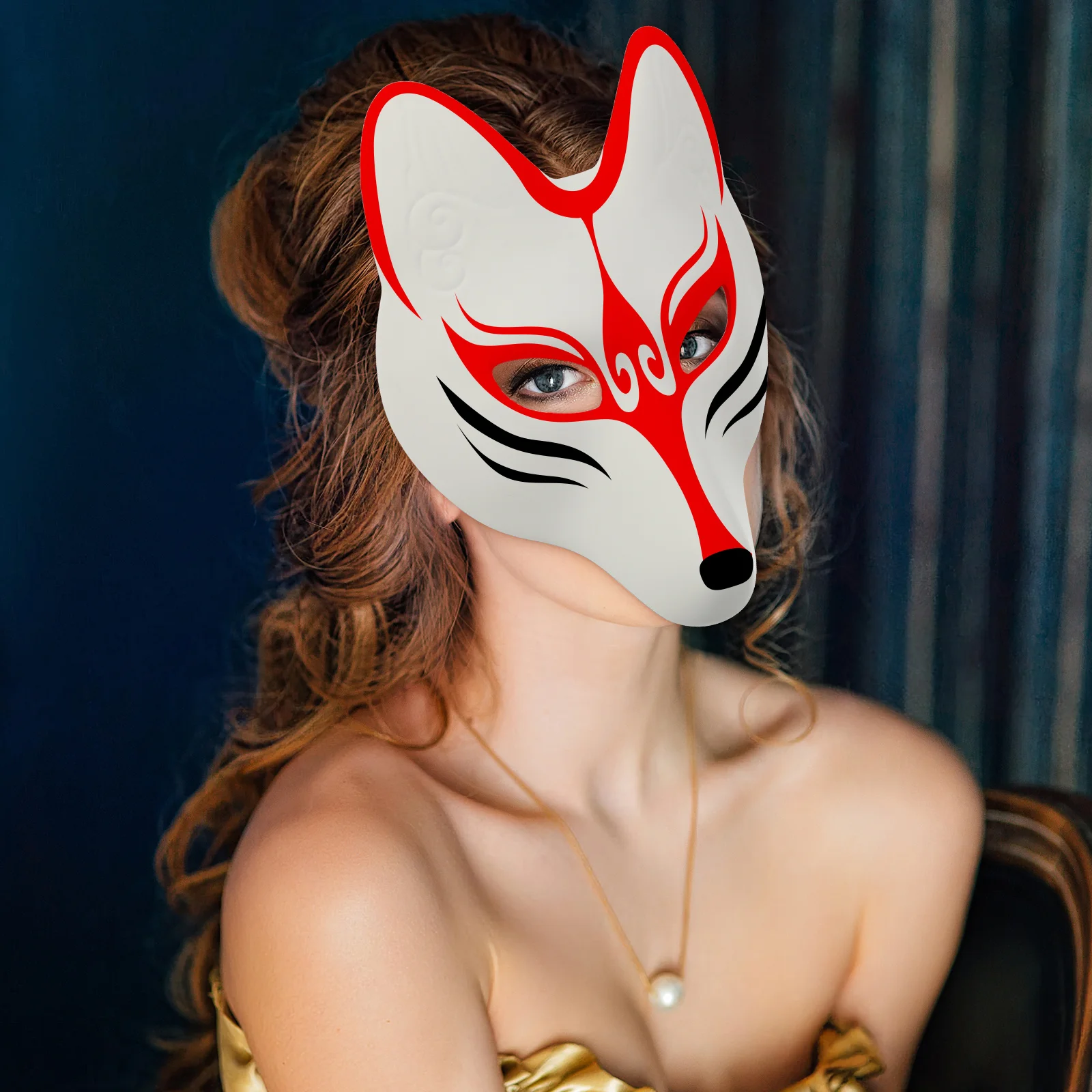 

4Pcs Blank Fox Mask DIY Paintable Masks for Adults Handmade Masquerade Halloween Party Prom Costume Accessory Supplies