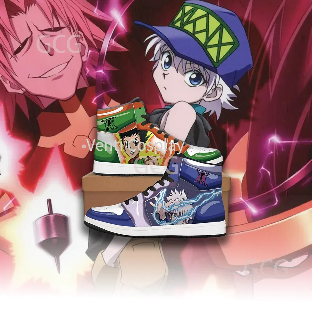 

Japanese Anime HUNTERxHUNTER Killua Zoldyck high top sneakers unisex birthday gift cosplay accessories birthday gifts