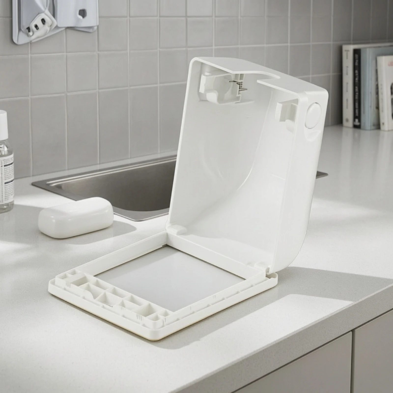 Outlet Protection Cover with Adhesive Base Self-Locking Child Safety Outlet Cover Socket Protector Box Flip-up for Toddlers