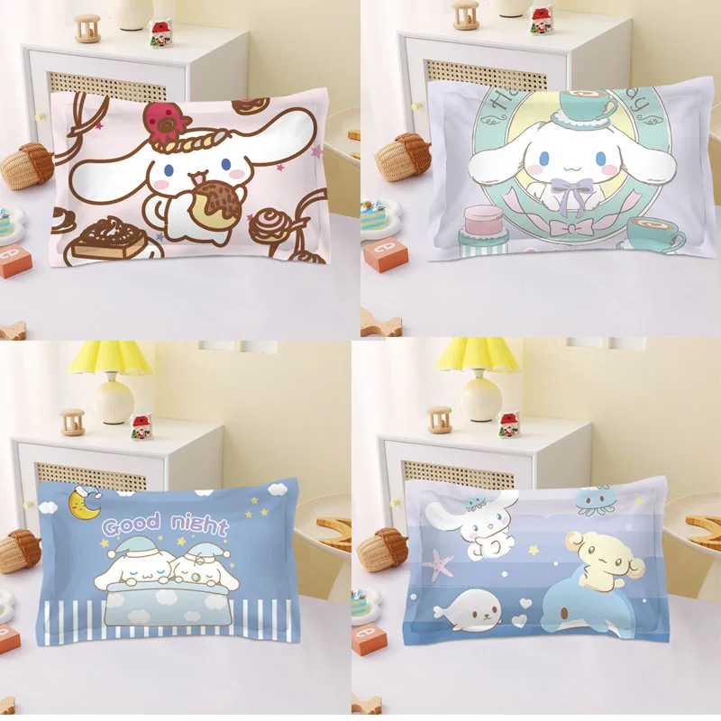 

Kawaii Sanrios Anime Cinnamoroll Cotton Pillow Case Cute Cartoon Girl Bedroom Soft Comfort Breathable Pillowslip Washable