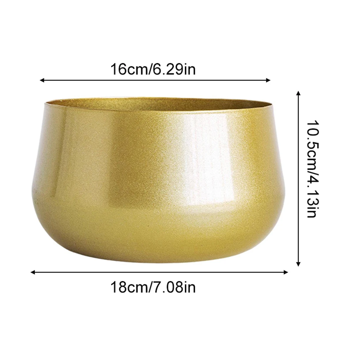 Gold Pot for Houseplants Golden Pot for Plants with Drainage Holes for Indoor Garden Patios