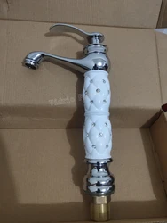 Vidric Chrome/Black/White/Rose Gold Finish Luxury ORB Tall high Bathroom Basin Diamond Faucet Single Handle Sink Mixer Water Tap