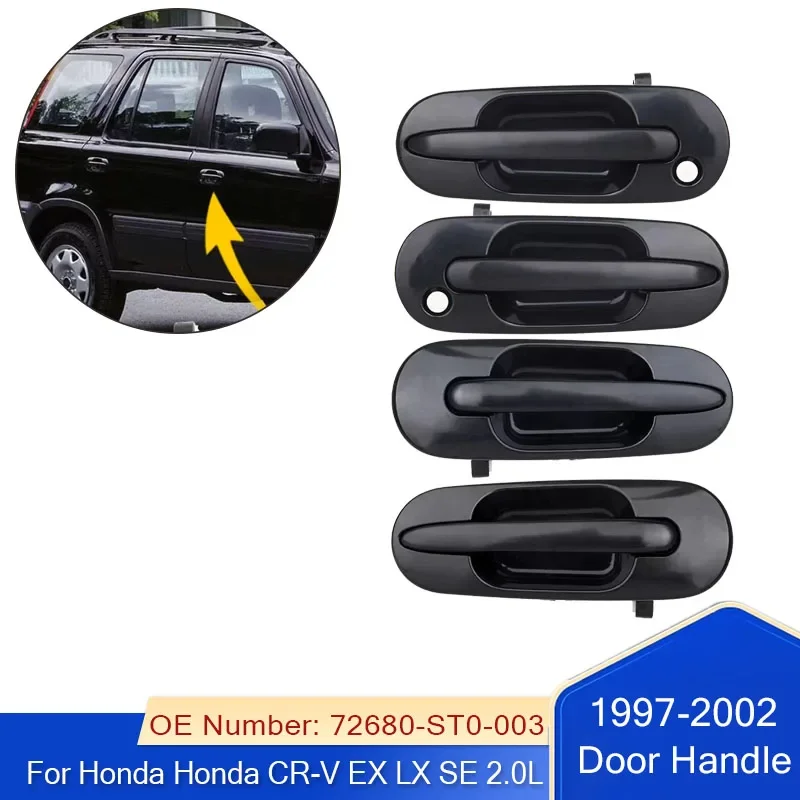 Peças de automóvel exteriores pretas da maçaneta da porta para 1997 1998 1999 2000 2001 Honda CR-V EX LX SE 2.0L 72640-ST0-003 72140-ST0-003