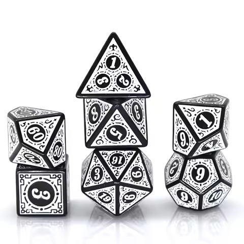 7pcs 4/6/8/10/00/12/20-sided Acrylic Dices Set Multifaceted D20 DND Polyhedral Dice for Entertainment Tabletop Game Accessory