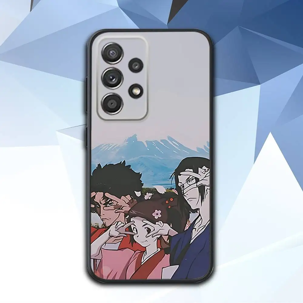 حافظة هاتف لهاتف سامسونج S 25,24,23,22,30,21,10,9,Ultra,Plus,Lite,FE,4,5 G حافظة ناعمة S-ساموراي أنيمي C-Champloo باللون الأسود