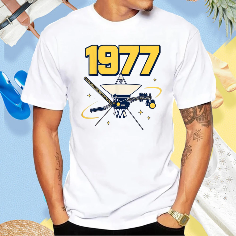 1977 Space Probe Retro Art Graphic Printed Man Women T-Shirt Casual Fashion Loose Harajuku T Shirt Summer Cotton Clothing